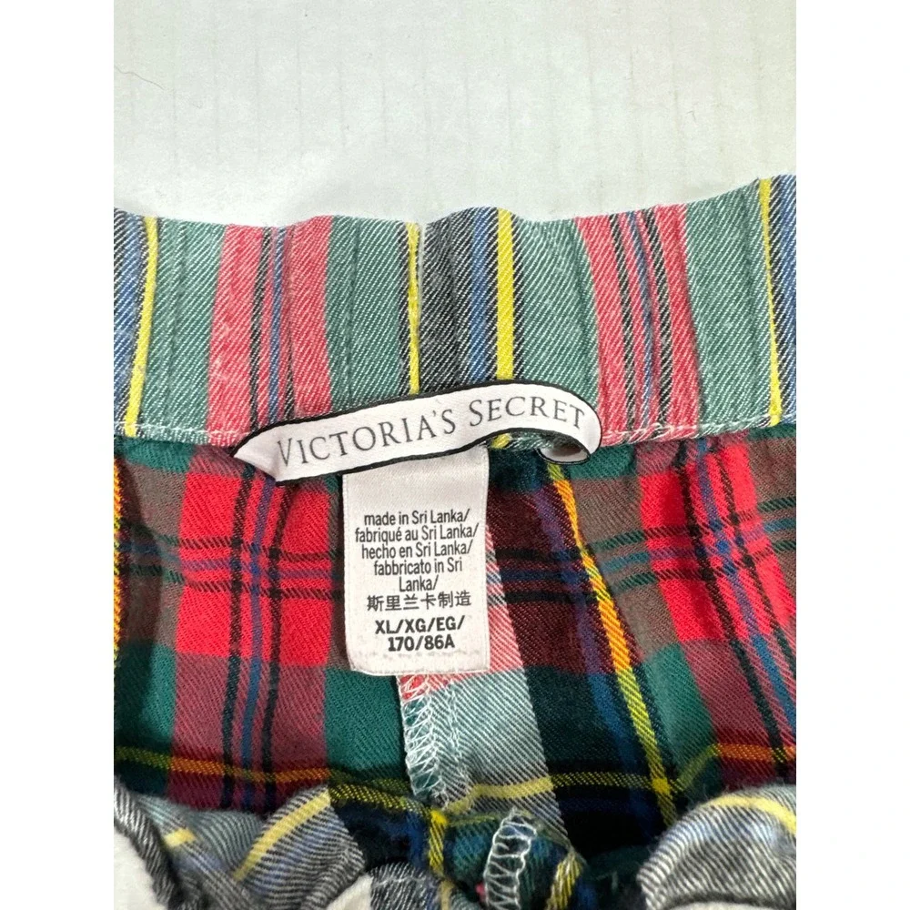 Victoria's Secret Plaid Red Green White Sleep Shorts High Rise‎ Womens Size XL
